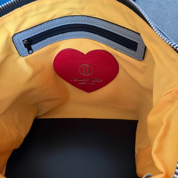 *NWT Italian Idea Boutique 5-styles-in-one Grey Pebbled Leather Purse - Picture 10 of 13